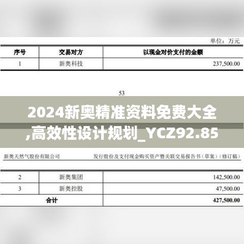 2024新奥精准资料免费大全,高效性设计规划_YCZ92.852世界版