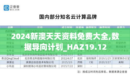 2024新澳天天资料免费大全,数据导向计划_HAZ19.12