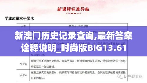 新澳门历史记录查询,最新答案诠释说明_时尚版BIG13.61