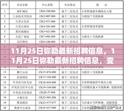 11月25日弥勒最新招聘信息，变化中的成长阶梯，自信闪耀的学习之旅