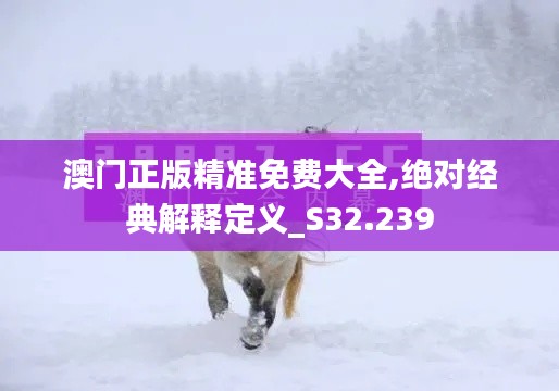澳门正版精准免费大全,绝对经典解释定义_S32.239