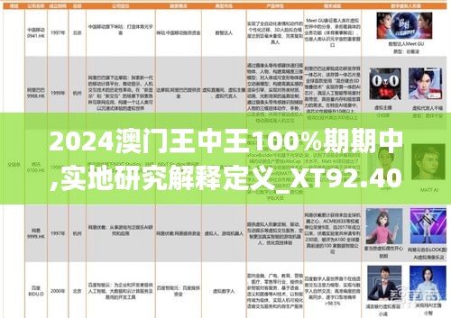 2024澳门王中王100%期期中,实地研究解释定义_XT92.403