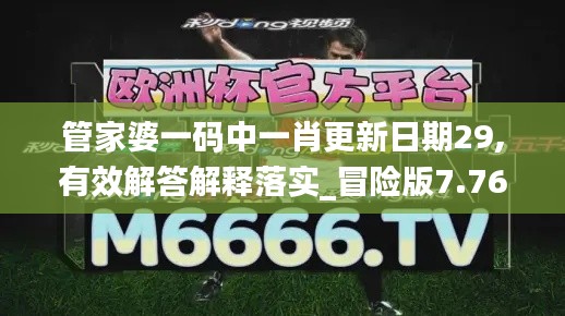 管家婆一码中一肖更新日期29,有效解答解释落实_冒险版7.762