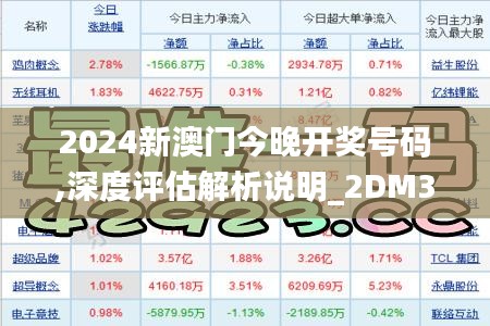 2024新澳门今晚开奖号码,深度评估解析说明_2DM3.299