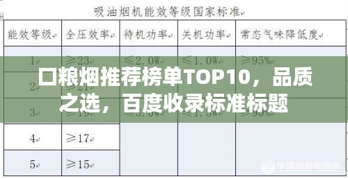 口粮烟推荐榜单TOP10，品质之选，百度收录标准标题