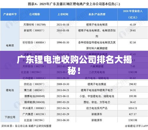 广东锂电池收购公司排名大揭秘！