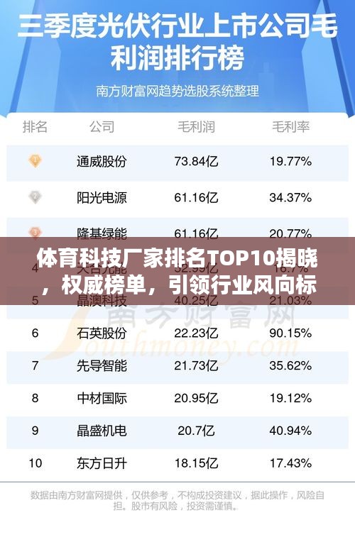 体育科技厂家排名TOP10揭晓，权威榜单，引领行业风向标