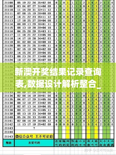 新澳开奖结果记录查询表,数据设计解析整合_并行版VXW2.29