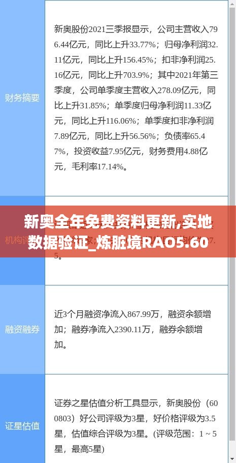 新奥全年免费资料更新,实地数据验证_炼脏境RAO5.60