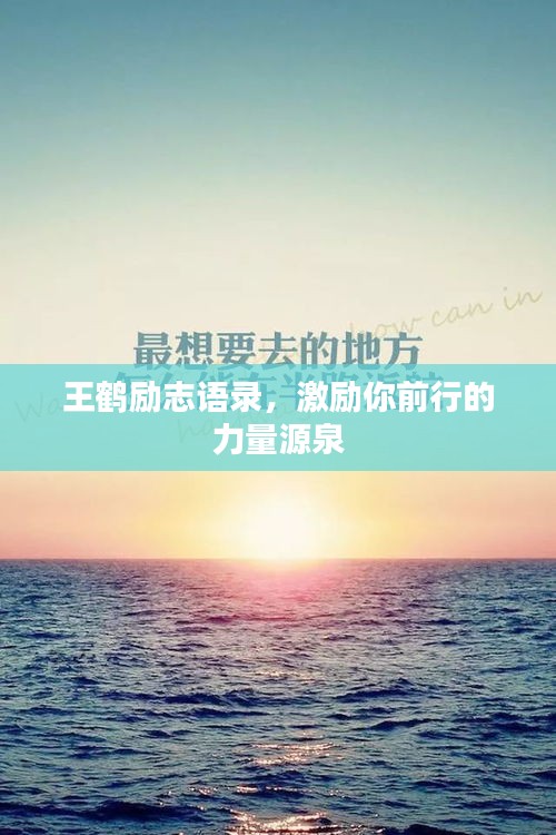 王鹤励志语录，激励你前行的力量源泉
